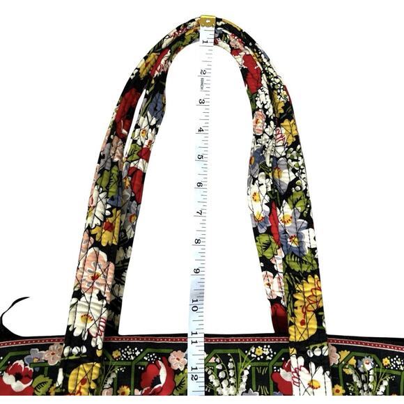 Vera Bradley Quilted Shoulder Bag Purse Poppy Fields Red Yellow Floral Zip Top - Picture 5 of 16